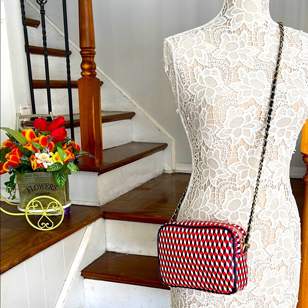 NWOT Forever 21 red white & blue camera bag